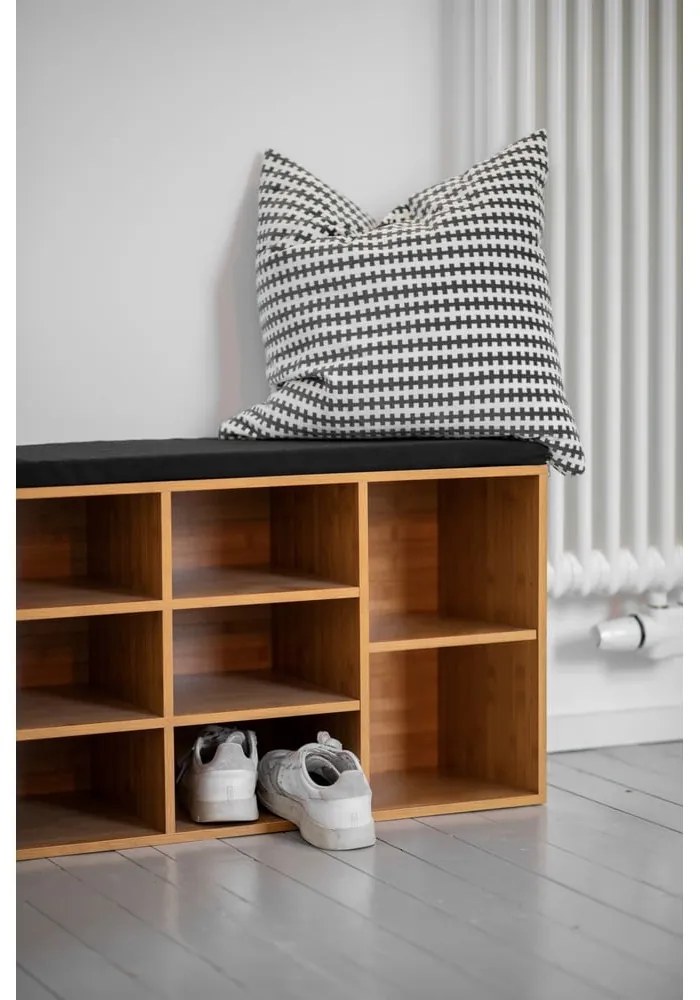 Pantofar din lemn cu șezut negru Wenko Loft