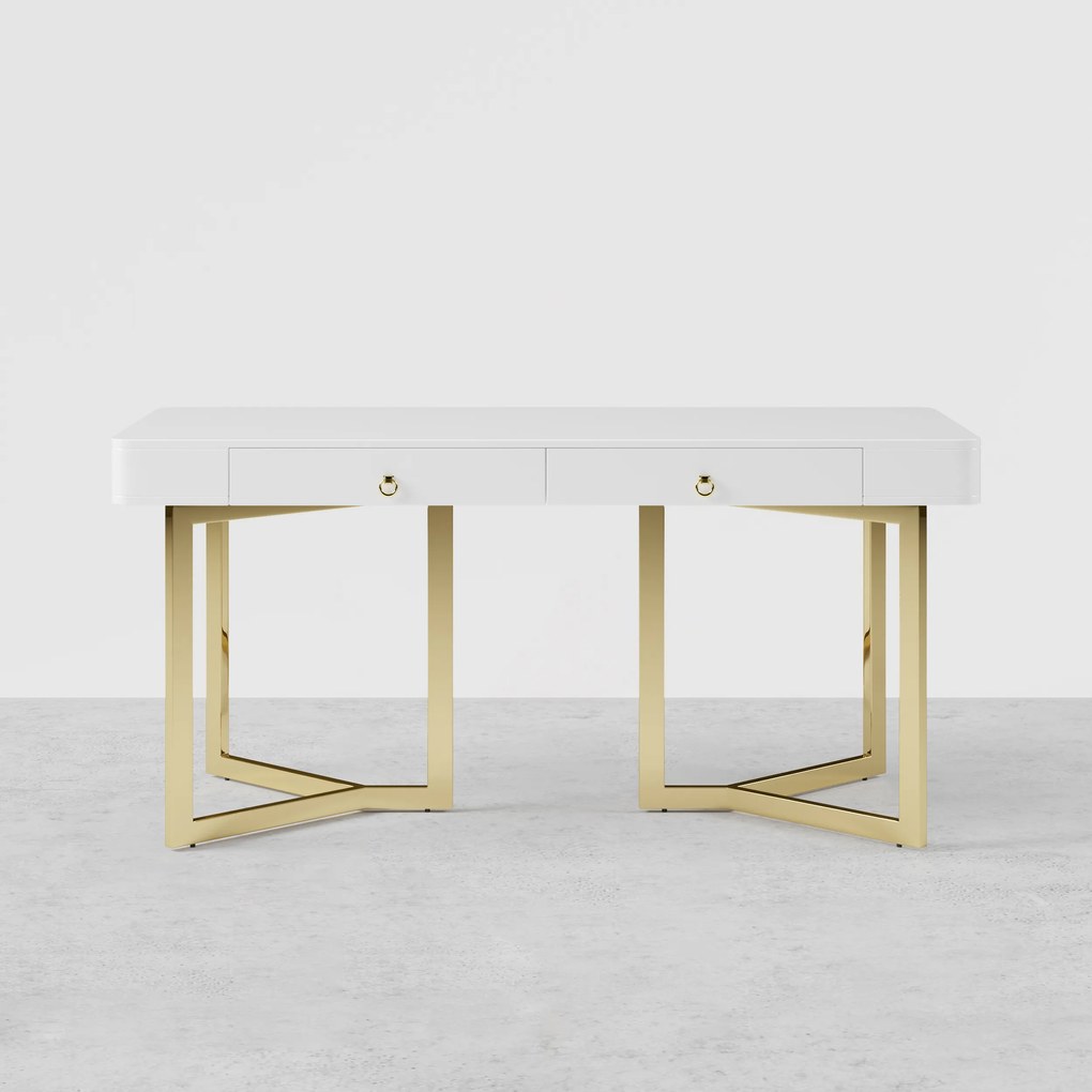 Birou dreptunghiular art nouveau culoare: alb DEPRIMO 12165 by Deprimo