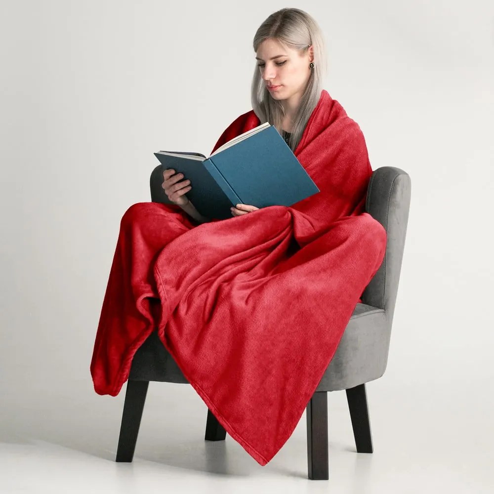 Pătură din microfibră Decoking Mic, 160 x 210 cm, roșu