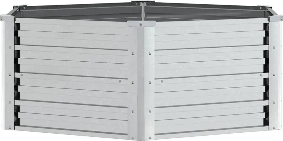 vidaXL Strat înălțat de grădină, argintiu, 129x45 cm, oțel galvanizat