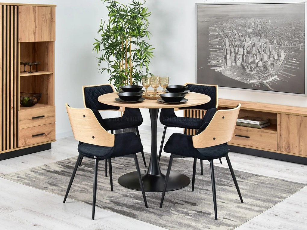 Scaun Morgana (stejar negru + negru). Promo -13%. 1111194