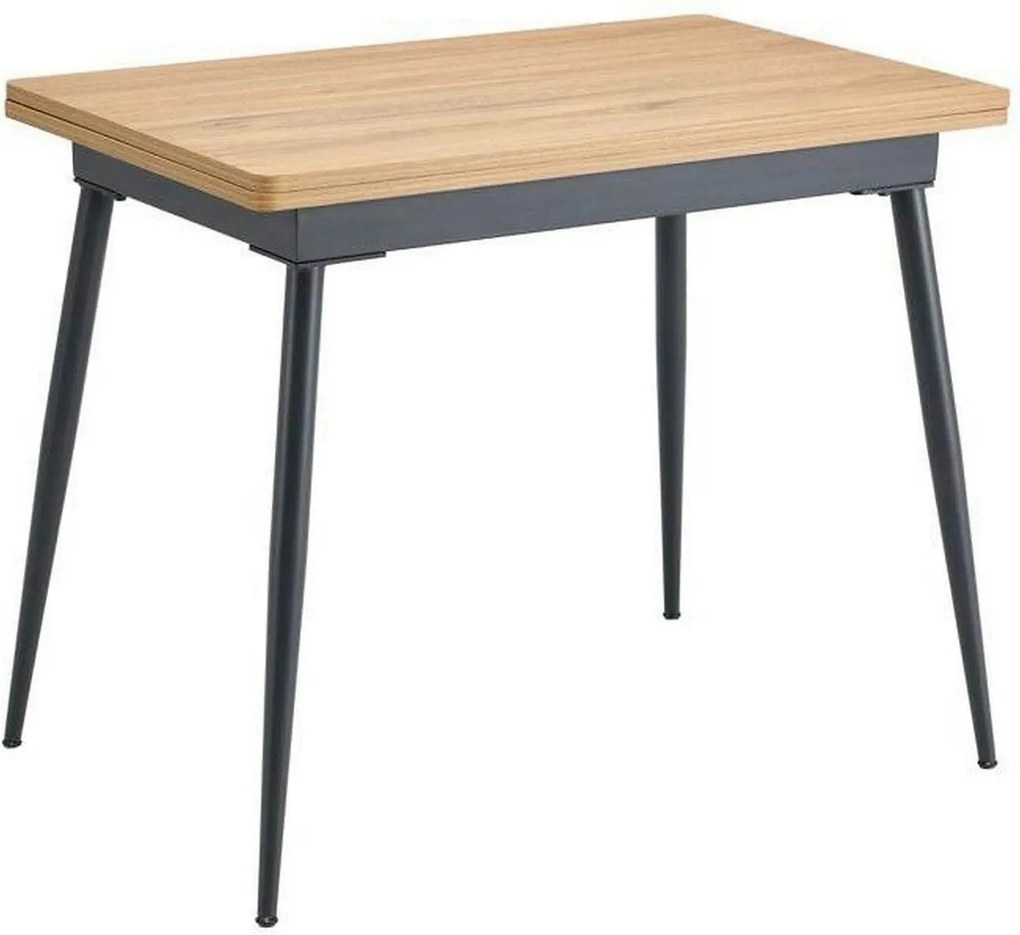 Masa extensibila SMART, stejar/negru, 60/120x93x77 cm