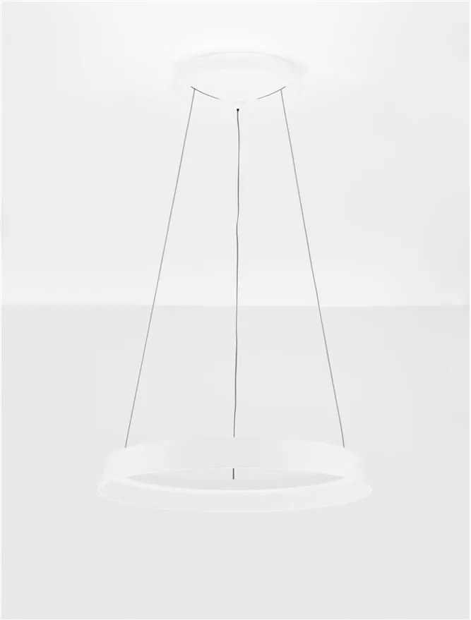 Lustra LED suspendata design modern circular ORMI alba D-45cm