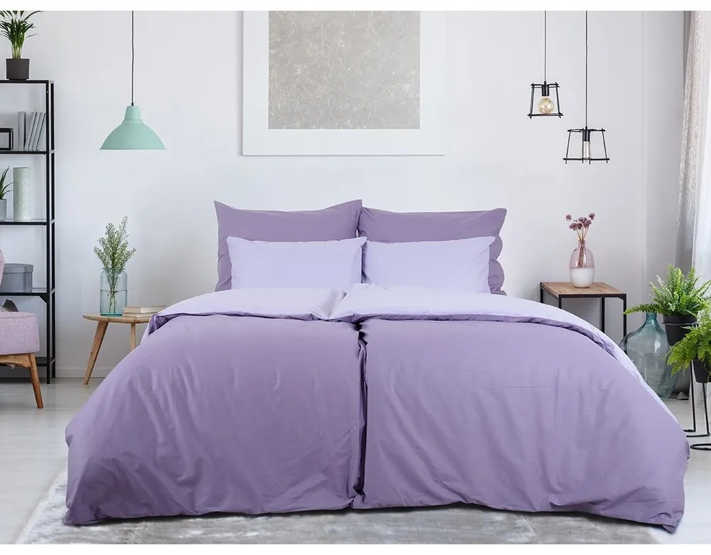 Lenjerie de pat din bumbac B.E.S. Petrovice Doubleface violet/lavandă, 220 x 200 cm, 2 buc70 x 90 cm