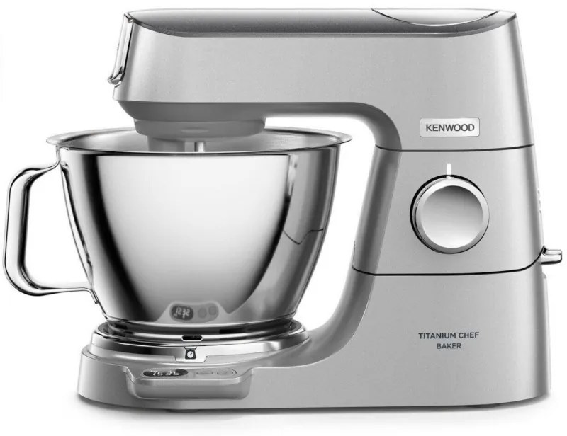 Mixer planetar Kenwood Chef KVC85.004SI, 1200 W, 3.5/5 L, 9 viteze, Pulse, Cantar incorporat, 2 boluri, Argint