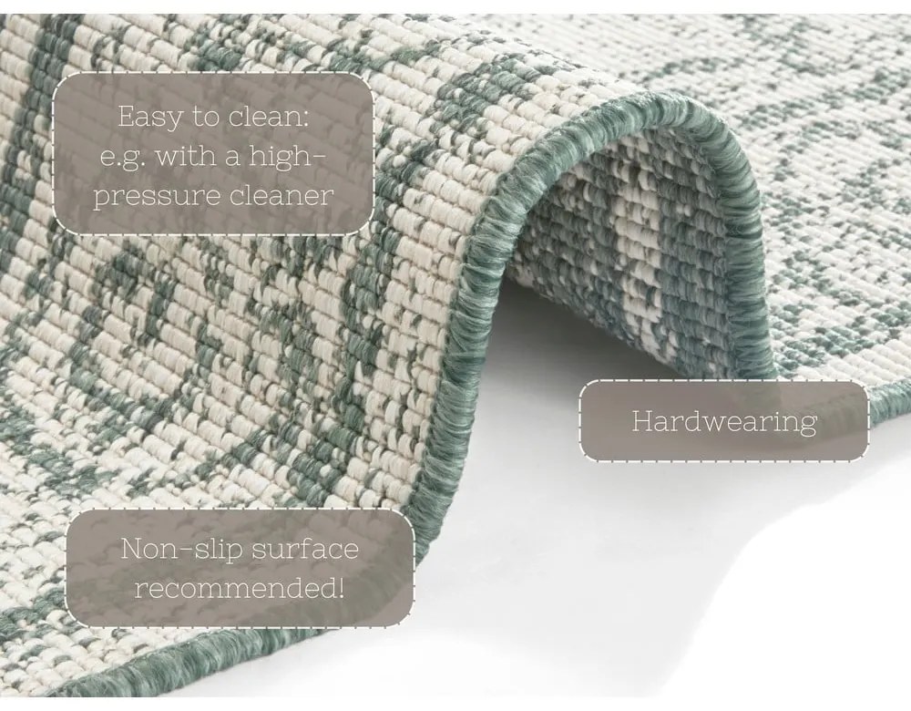 Covor adecvat pentru exterior NORTHRUGS Cebu, 160 x 230 cm, verde-crem