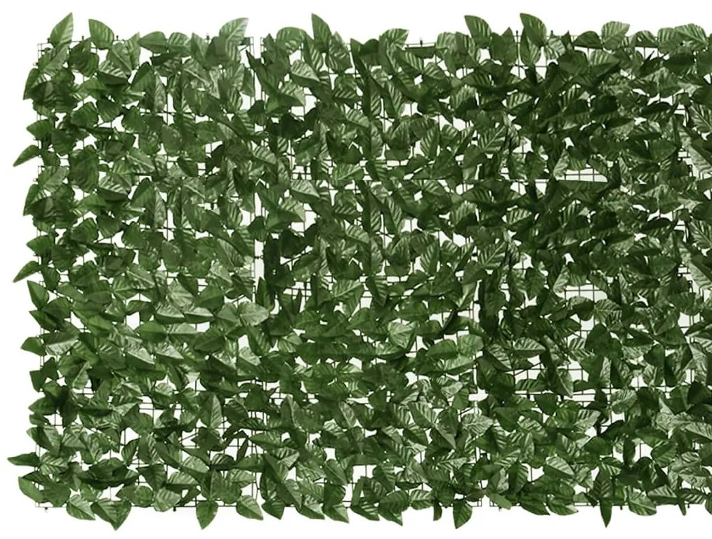 Paravan de balcon, frunze verde inchis, 400x100 cm