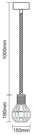 Lustră pe cablu 1xE27/60W/230V d. 15 cm