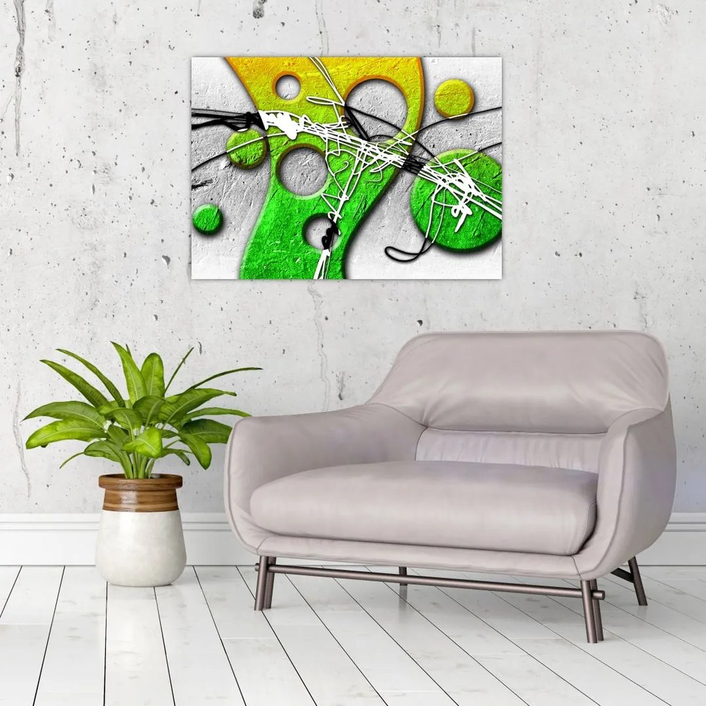 Tablou pe sticlă abstract (70x50 cm)