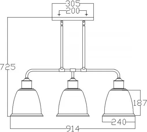 Lustră pe tijă HOBSON Feiss FE-HOBSON-3P-AB, 3xE27/60W/230V, bronz