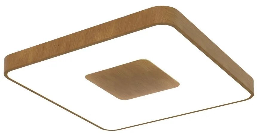 Plafoniera LED Smart dimabila cu telecomanda COIN 54x54cm lemn