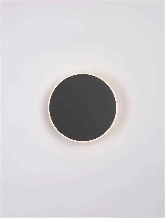 Aplica LED de perete design ambiental CYRCLE 20cm negru