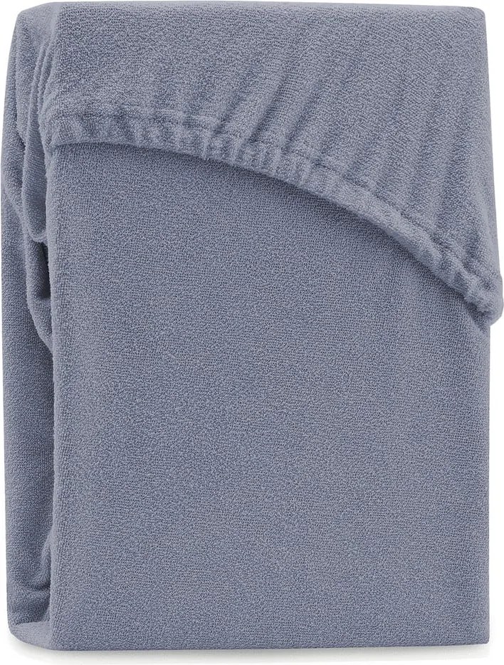 Cearceaf gri din frotir cu elastic 180x200 cm Ruby – Restilo