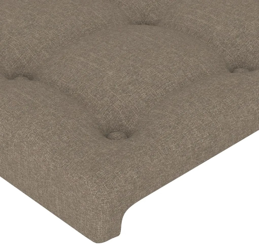 Tablie de pat cu LED, gri taupe, 203x16x78 88 cm, textil 1, Gri taupe, 203 x 16 x 78 88 cm