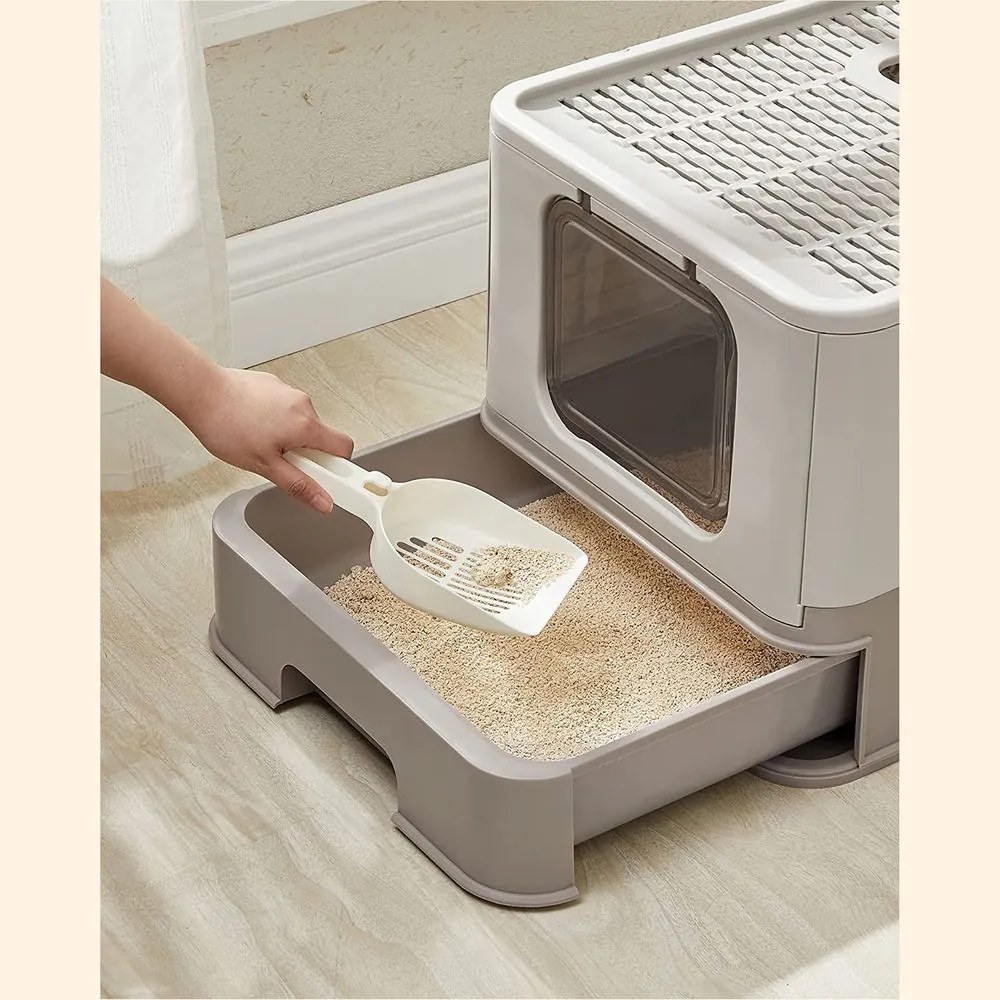 Feandrea Toaletă pliabilă pentru pisici cu sertar extensibil