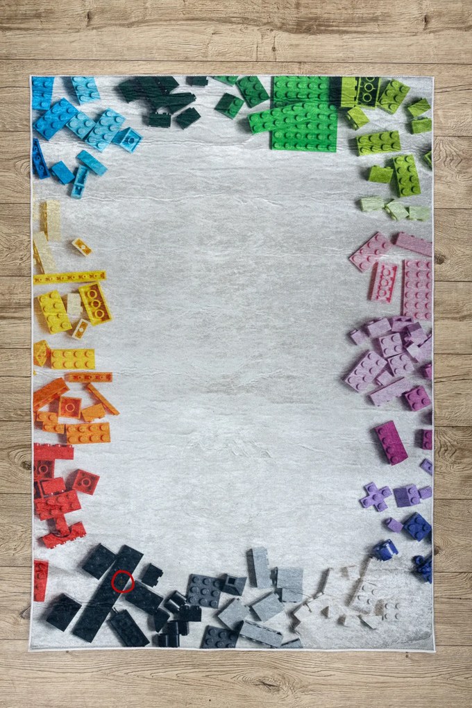 BAMBINO 38480 covor lavabil Kit de construcție pentru copii anti-alunecare - gri / galben - SECUNDAR-COTATI PRODUSUL