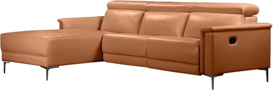 Colțar maro cu tapițerie din imitație de piele (cu colț pe partea stângă ) Lund – Støraa