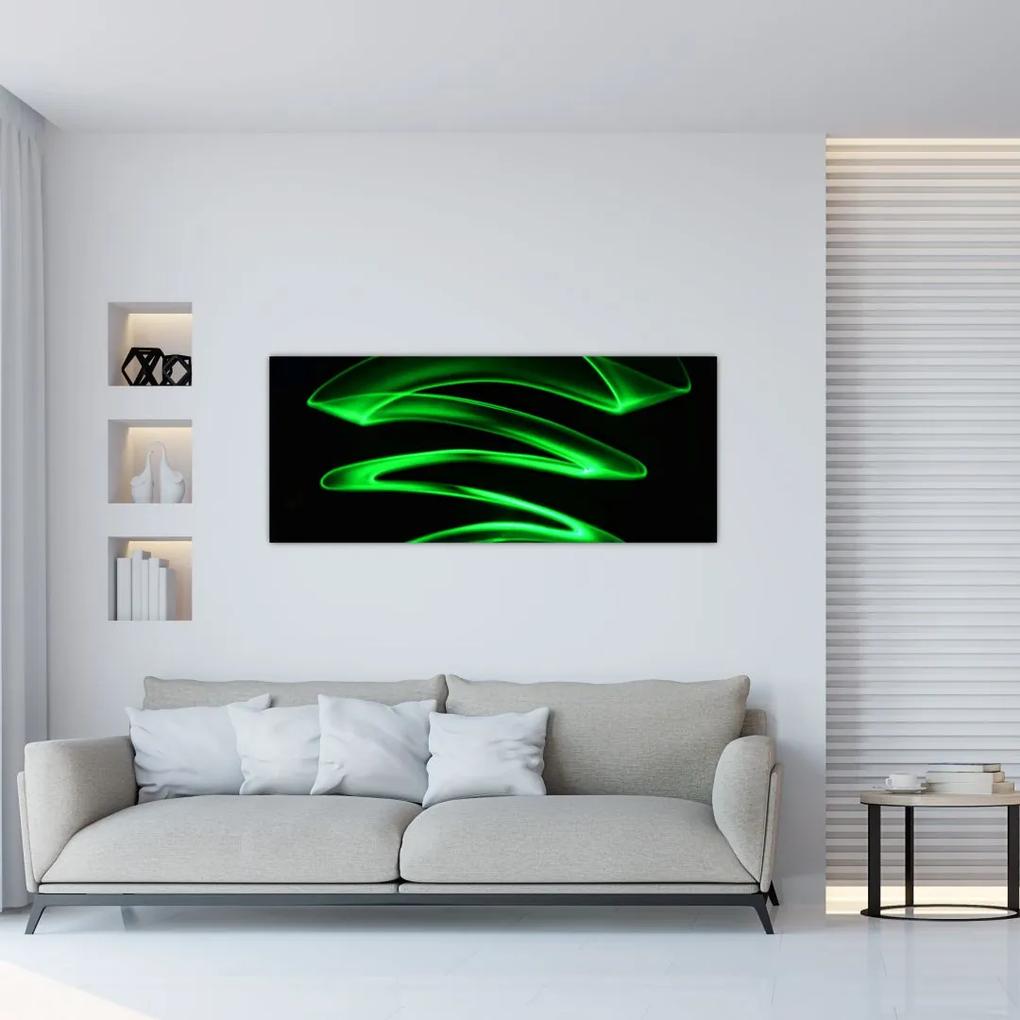 Tablou - valuri neon (120x50 cm), în 40 de alte dimensiuni noi