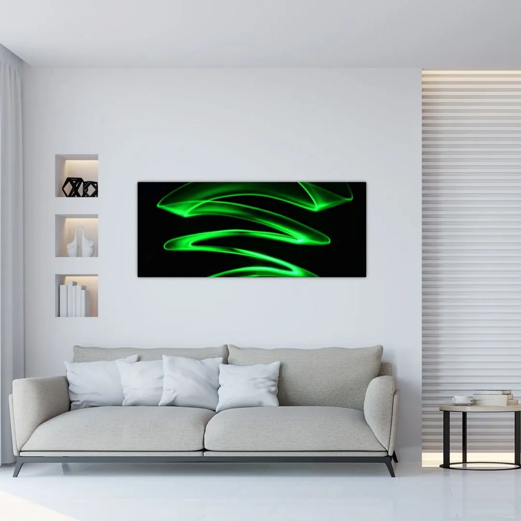 Tablou - valuri neon (120x50 cm)