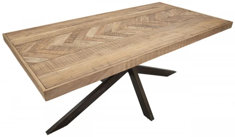 Masa dining pentru 8 persoane maro din lemn de Acacia, 180 cm, X Mauro Ferretti