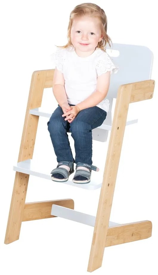 Scaun de masă pentru bebe alb Nature UP – Roba