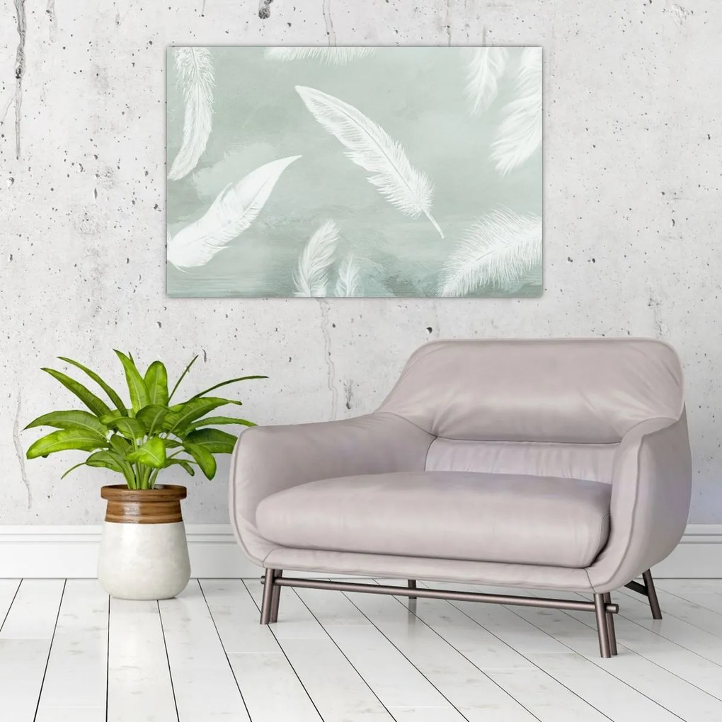 Tablou - Pene albe (90x60 cm)