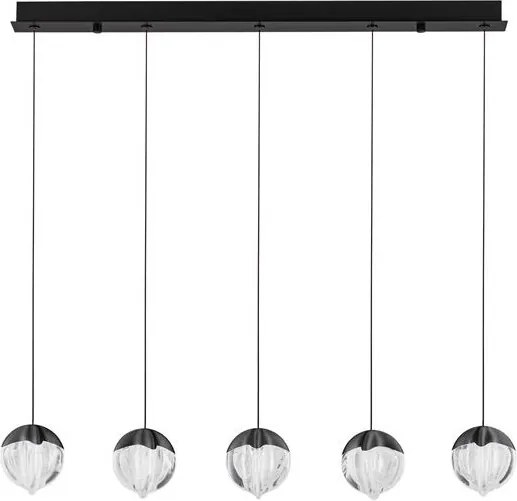 Lustra cu 5 pendule LED ALICIA negru