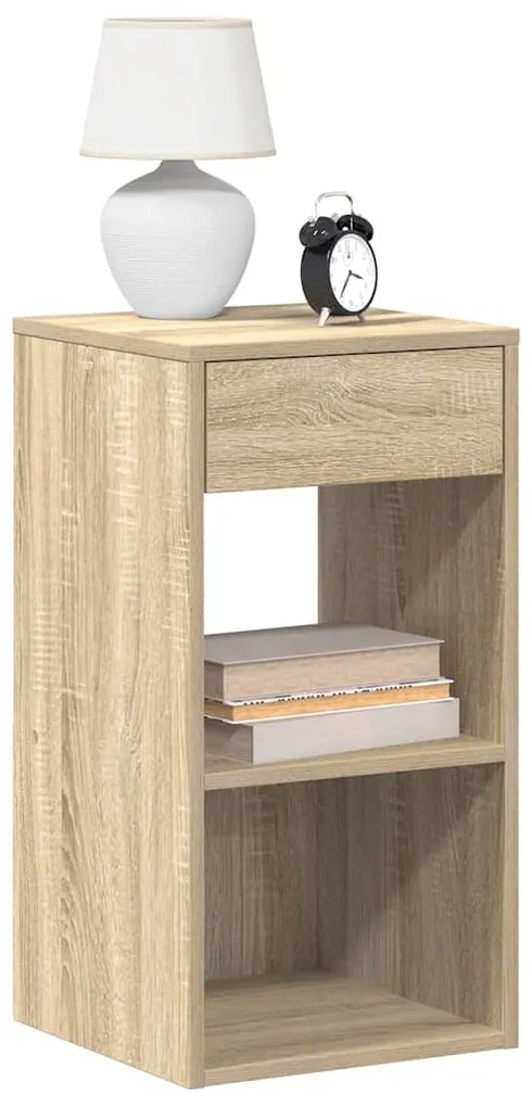 vidaXL Noptiere cu sertar 2 buc. Stejar Sonoma 35x34x66,5 cm