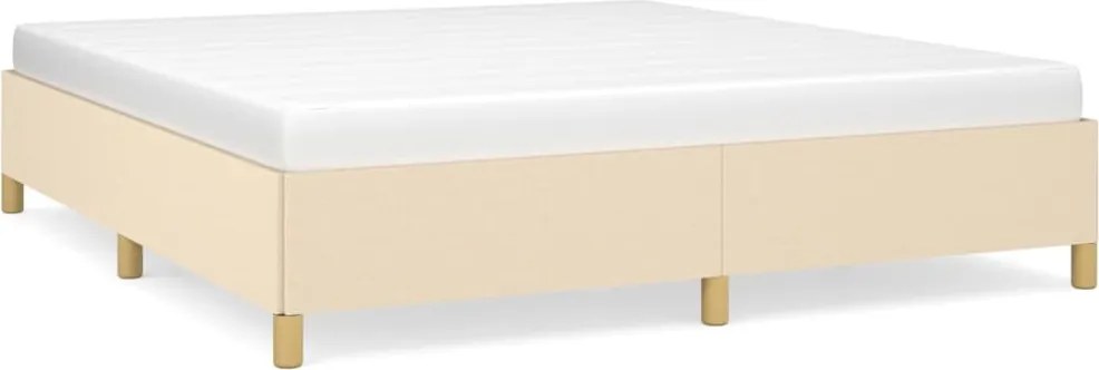 vidaXL Cadru de pat fără saltea, crem, 160x200 cm, textil