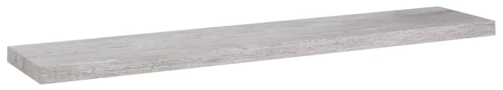 326606 vidaXL Raft de perete suspendat, gri beton, 120x23,5x3,8 cm, MDF