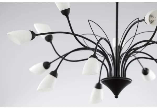 Jupiter 2057 - Lustră suspendată pe lanț GLORIOSA 15xG9/14W/230V negru