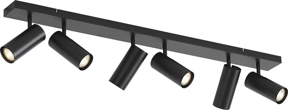 Plafonieră modernă neagră 102cm 6 lumini reglabilă - Renna