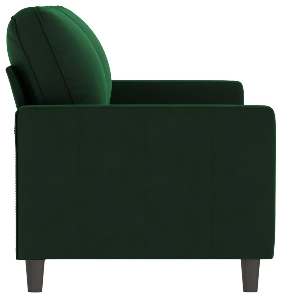 Canapea cu 2 locuri, verde inchis, 140 cm, catifea