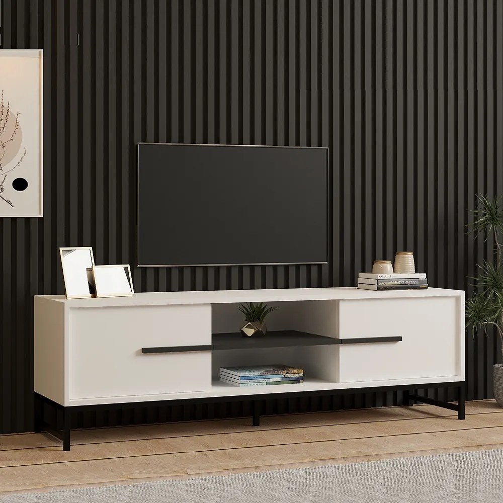 Comoda tv Monaco pentru living culoare alb 160 cm
