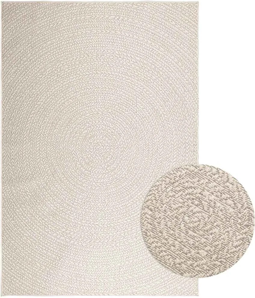 vidaXL Covor „ZIZUR” crem aspect iută pentru interior și exterior