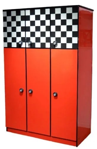 Dulap Extreme 118x200x60 cm Nuanta Rosu Negru