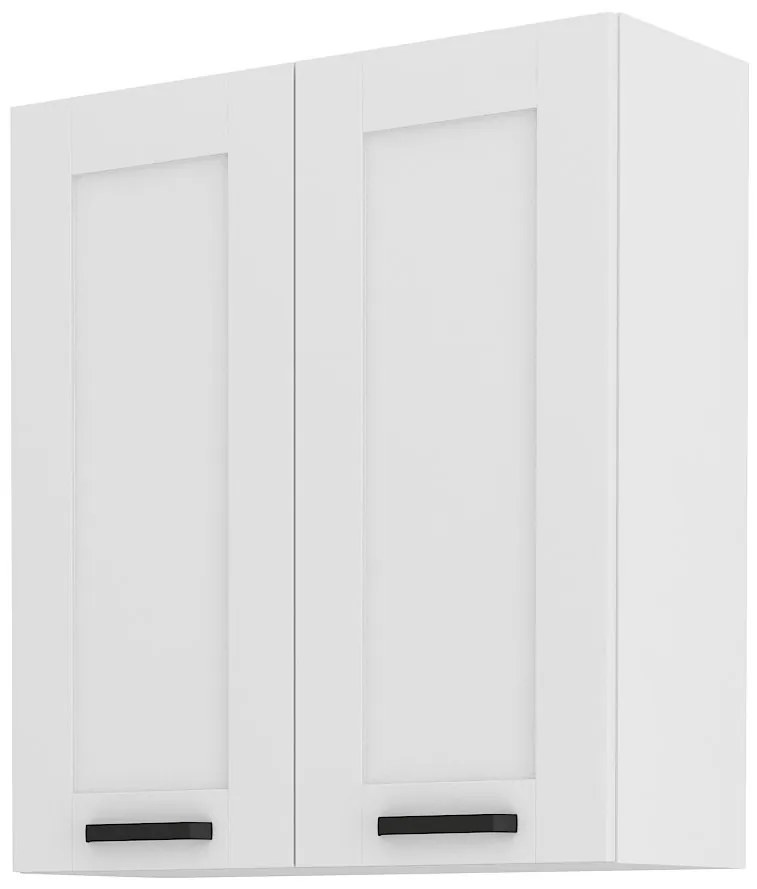 Dulap de bucătărie superior, cu două uși Lucid 80 G 90 2F (alb + alb). 1041047