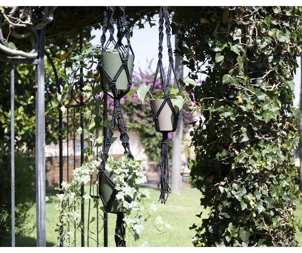Suport suspendat pentru ghiveci de flori din material textil ø 13 cm (înălțime 120 cm) Macramé – Artevasi