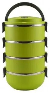 Recipiente pentru transport mancare, plastic, set 4 buc, verde, 4x500 ml, Perfect Home