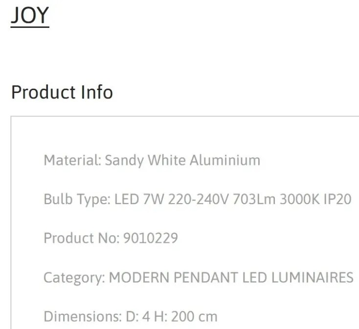Pendul LED modern design minimalist JOY