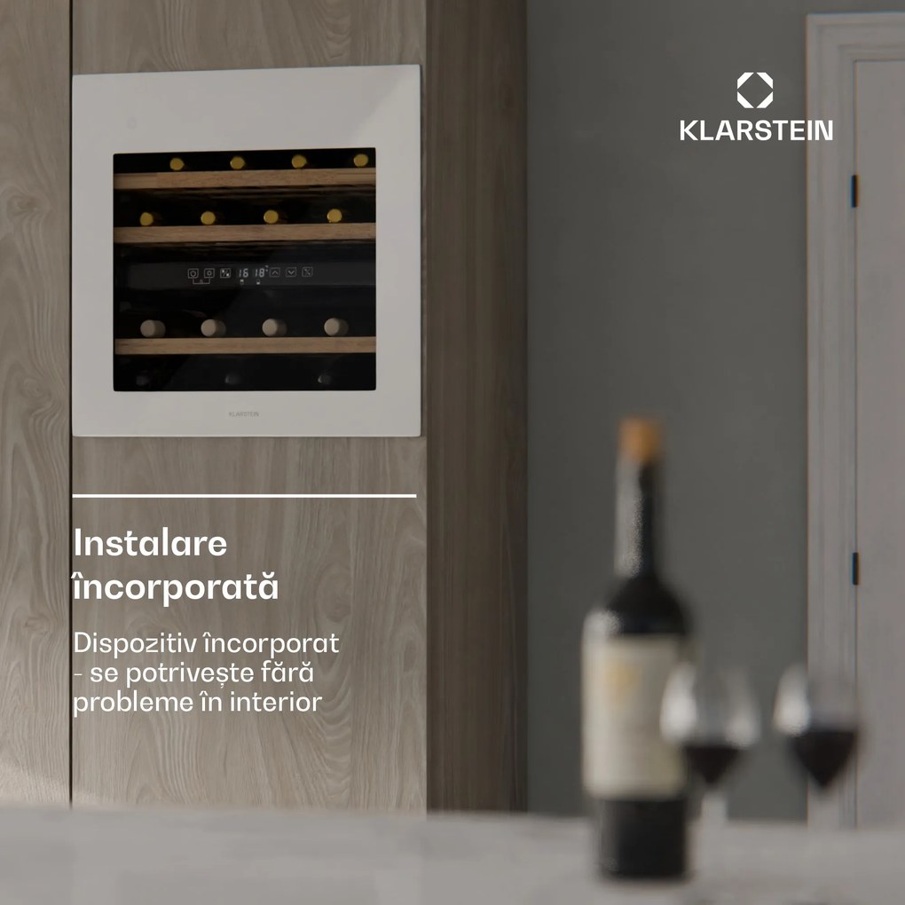 Klarstein Frigider pentru vinuri Rhone 36 Duo, 36 sticle, Control LED, push-to-open, silențios