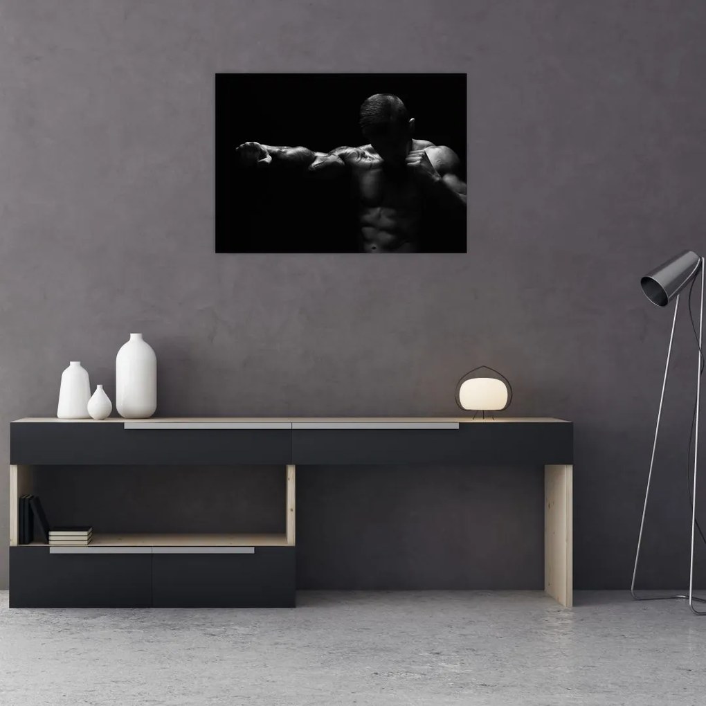 Tablou pe sticlă - Lovitura cu pumn (70x50 cm)