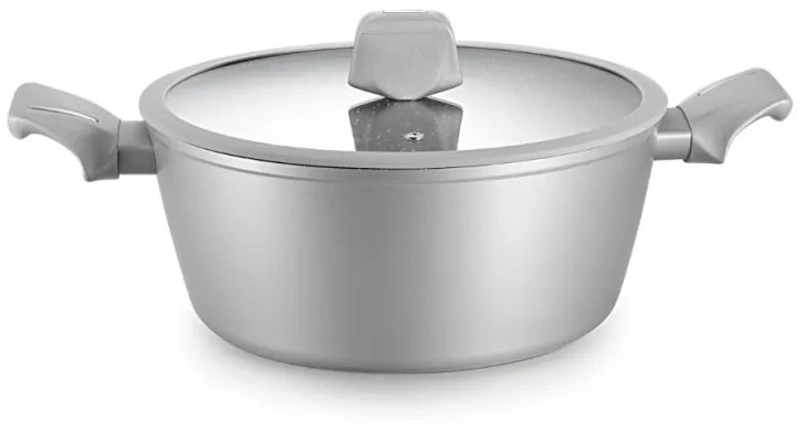 Set oale si tigai Royalty Line T010-Silver, Aluminiu, 10 piese, Acoperire marmura, Argintiu