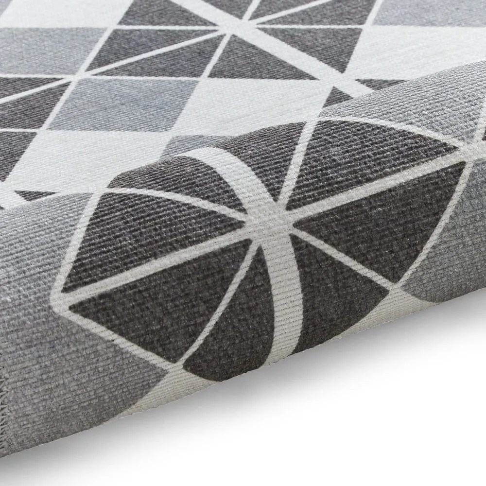 Covor tip traversă gri lavabil 76x230 cm Victoria Dark – Think Rugs