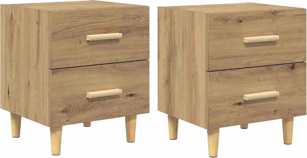vidaXL Dulap de pat cu sertar 2 pcs Stejar Artizanal 40 x 35 x 47.5cm