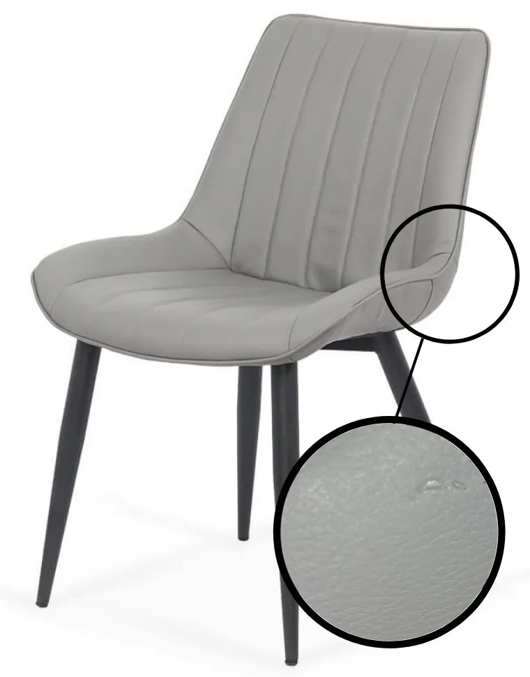 RESIGILAT - Scaun dining piele ecologica BUC 203 gri