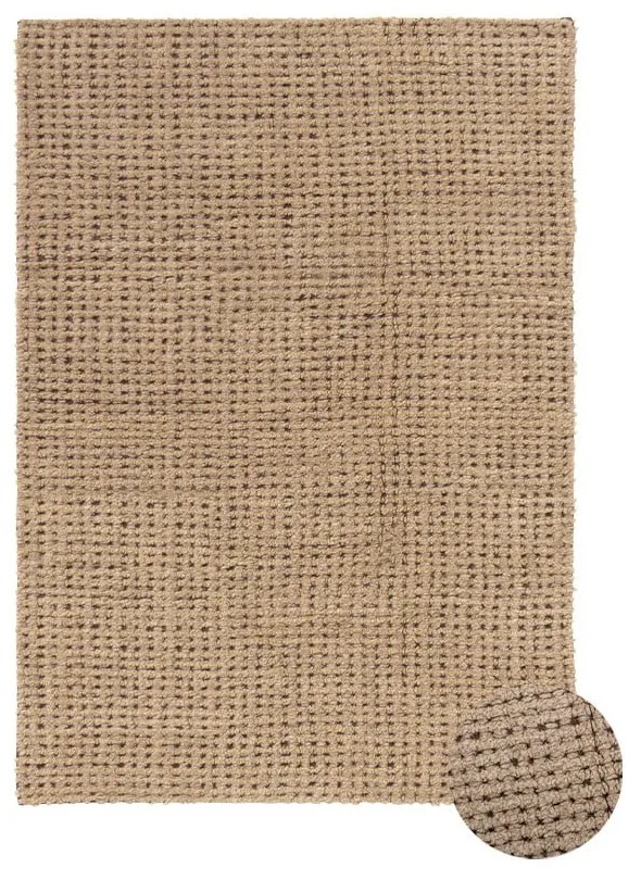 Covor în culoare naturală lavabil, țesut manual din lână 140x200 cm Unexpected Wool – Lorena Canals