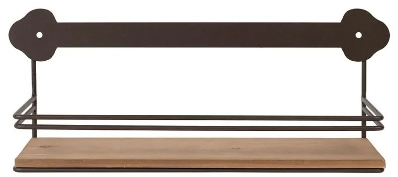 Raft de perete din metal si pin, cu model, H12 cm, Maison