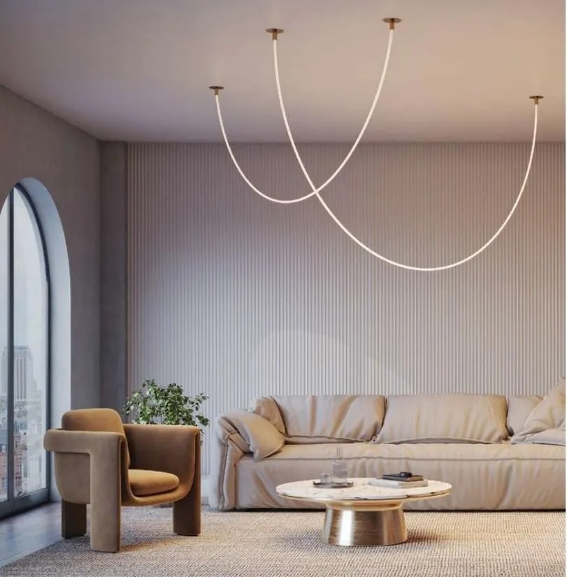 Lustra LED incastrabila tavan fals design modern Tau negru