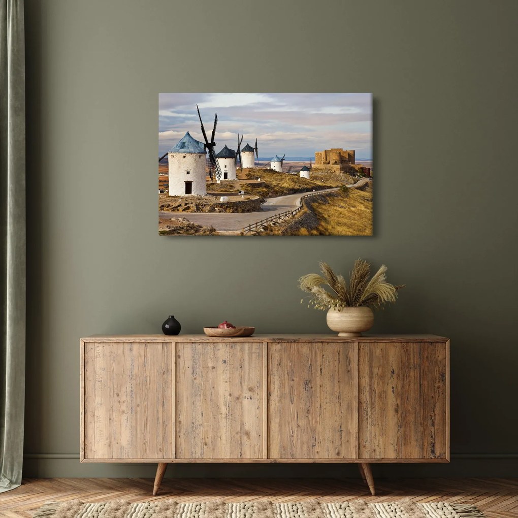 Tablou - Morile de vânt din Consuegra, Spania (90x60 cm)